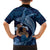 Father's Day Polynesian Pattern Family Matching Off The Shoulder Long Sleeve Dress and Hawaiian Shirt Tropical Humpback Whale - Navy