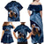 Father's Day Polynesian Pattern Family Matching Off Shoulder Maxi Dress and Hawaiian Shirt Tropical Humpback Whale - Navy