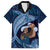 Father's Day Polynesian Pattern Family Matching Off Shoulder Maxi Dress and Hawaiian Shirt Tropical Humpback Whale - Navy