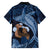 Father's Day Polynesian Pattern Family Matching Off Shoulder Maxi Dress and Hawaiian Shirt Tropical Humpback Whale - Navy