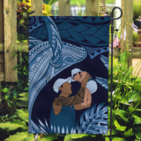 Father's Day Polynesian Pattern Garden Flag Tropical Humpback Whale - Navy LT7 Garden Flag Navy Blue - Polynesian Pride