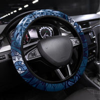 Father's Day Polynesian Pattern Steering Wheel Cover Tropical Humpback Whale - Navy LT7 Universal Fit Navy Blue - Polynesian Pride