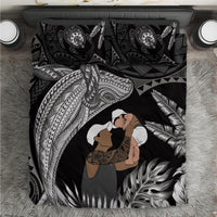 Father's Day Polynesian Pattern Bedding Set Tropical Humpback Whale - Black LT7 Black - Polynesian Pride