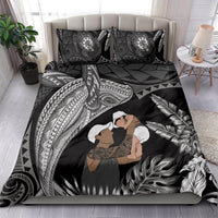 Father's Day Polynesian Pattern Bedding Set Tropical Humpback Whale - Black LT7 - Polynesian Pride