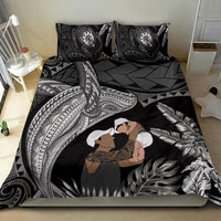 Father's Day Polynesian Pattern Bedding Set Tropical Humpback Whale - Black LT7 - Polynesian Pride