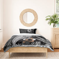 Father's Day Polynesian Pattern Bedding Set Tropical Humpback Whale - Black LT7 - Polynesian Pride