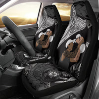 Father's Day Polynesian Pattern Car Seat Cover Tropical Humpback Whale - Black LT7 - Polynesian Pride