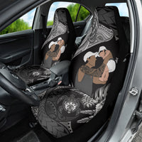 Father's Day Polynesian Pattern Car Seat Cover Tropical Humpback Whale - Black LT7 - Polynesian Pride