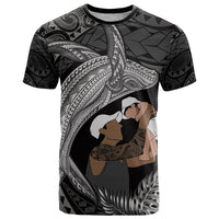Father's Day Polynesian Pattern T Shirt Tropical Humpback Whale - Black LT7 Black - Polynesian Pride