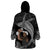 Father's Day Polynesian Pattern Wearable Blanket Hoodie Tropical Humpback Whale - Black