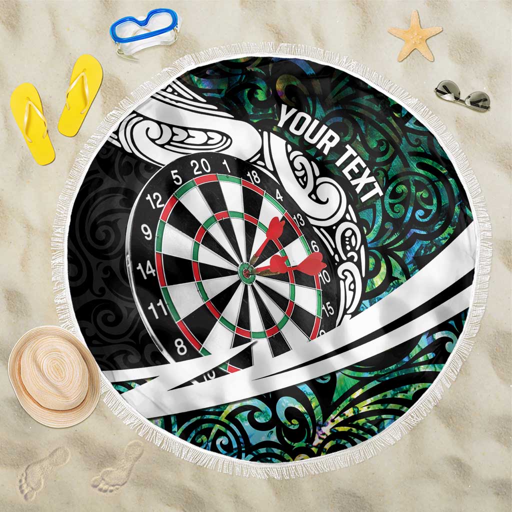 Personalized NZ Darts Beach Blanket Paua Shell Maori Koru Whakairo LT7 One Size 150cm Colorful - Polynesian Pride