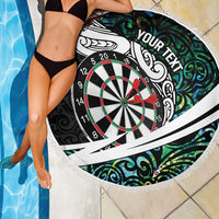 Personalized NZ Darts Beach Blanket Paua Shell Maori Koru Whakairo LT7 - Polynesian Pride