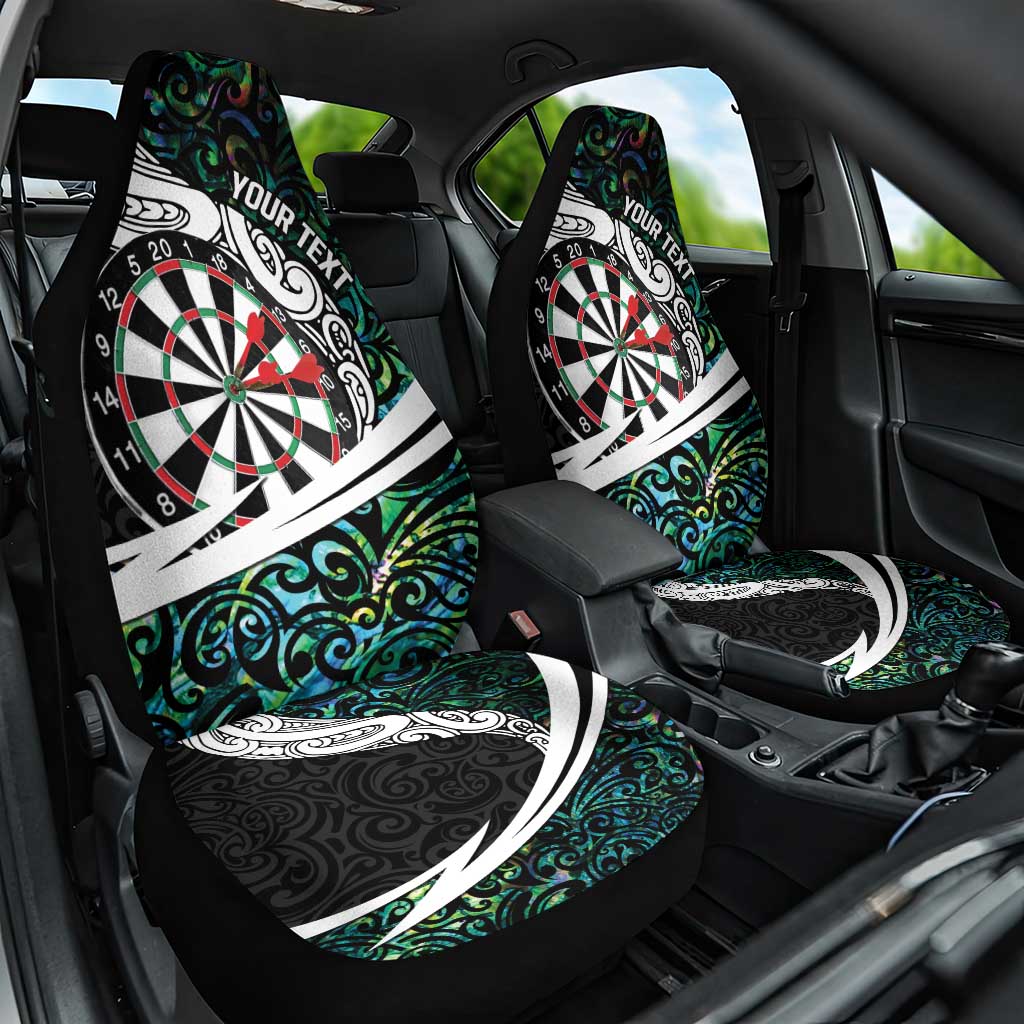 Personalized NZ Darts Car Seat Cover Paua Shell Maori Koru Whakairo LT7 One Size Colorful - Polynesian Pride