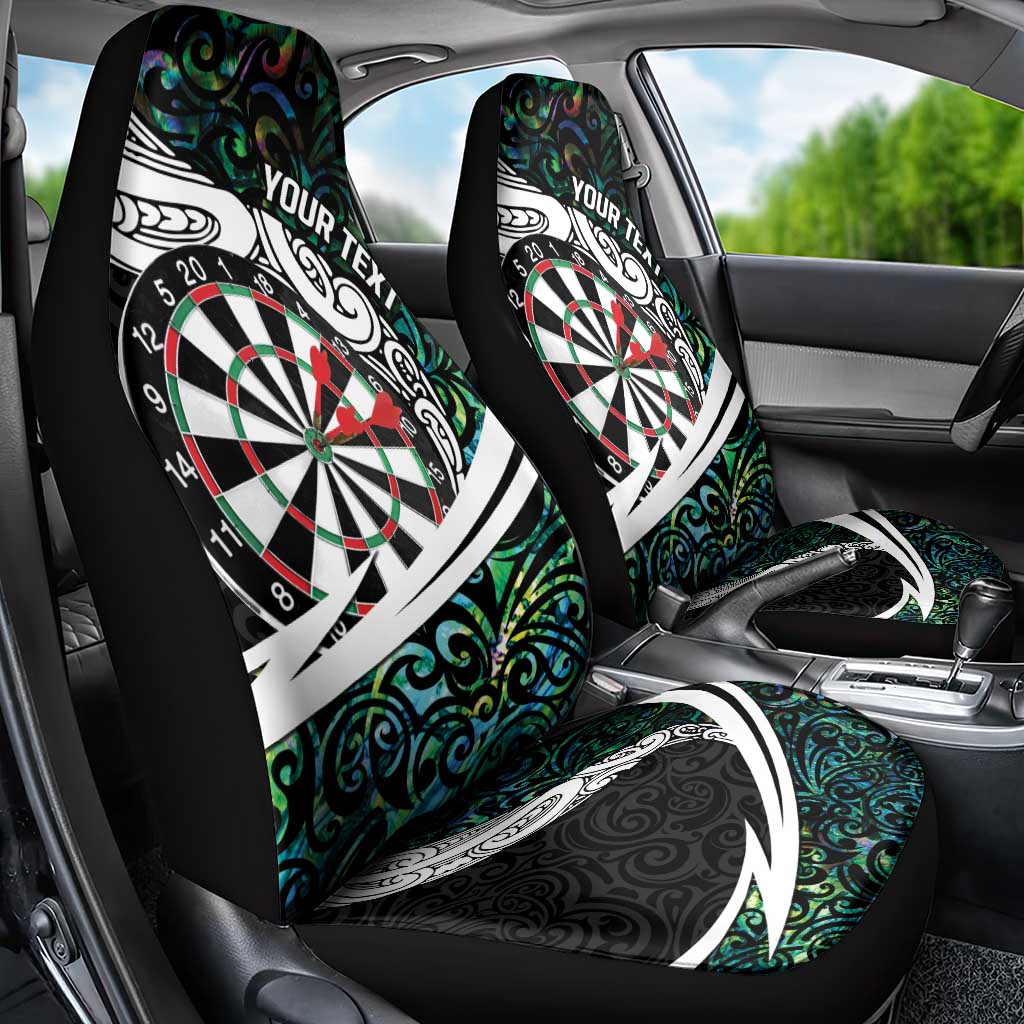 Personalized NZ Darts Car Seat Cover Paua Shell Maori Koru Whakairo LT7 - Polynesian Pride