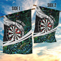 Personalized NZ Darts Garden Flag Paua Shell Maori Koru Whakairo LT7 - Polynesian Pride