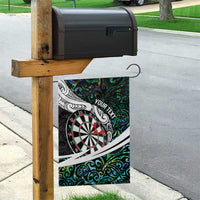 Personalized NZ Darts Garden Flag Paua Shell Maori Koru Whakairo LT7 - Polynesian Pride