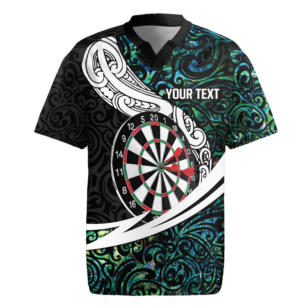 Personalized NZ Darts Rugby Jersey Paua Shell Maori Koru Whakairo LT7 Colorful - Polynesian Pride