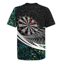Personalized NZ Darts Rugby Jersey Paua Shell Maori Koru Whakairo LT7 - Polynesian Pride