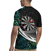 Personalized NZ Darts Rugby Jersey Paua Shell Maori Koru Whakairo LT7 - Polynesian Pride