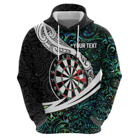 Personalized NZ Darts Zip Hoodie Paua Shell Maori Koru Whakairo LT7 - Polynesian Pride