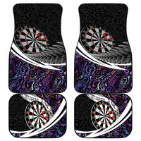 Personalized NZ Darts Car Mats Paua Shell Maori Koru Whakairo - Purple LT7 - Polynesian Pride