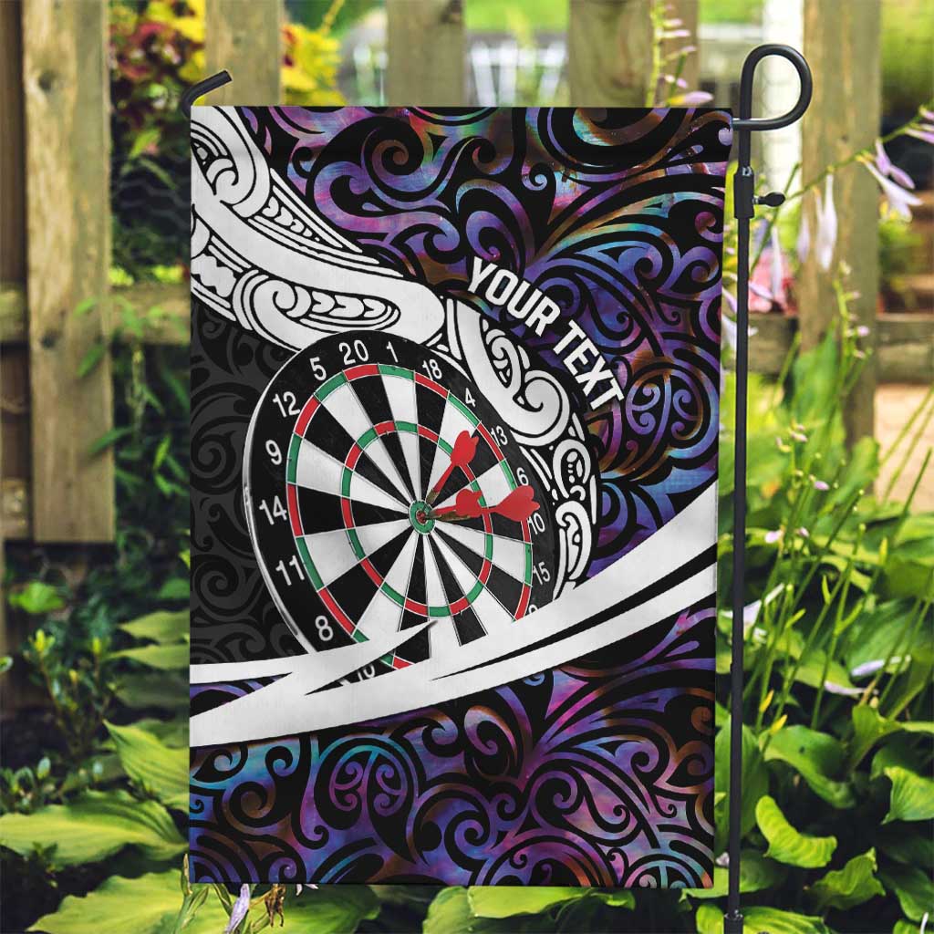 Personalized NZ Darts Garden Flag Paua Shell Maori Koru Whakairo - Purple LT7 Garden Flag Purple - Polynesian Pride