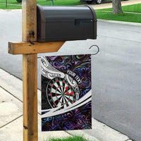 Personalized NZ Darts Garden Flag Paua Shell Maori Koru Whakairo - Purple LT7 - Polynesian Pride