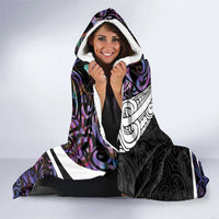 Personalized NZ Darts Hooded Blanket Paua Shell Maori Koru Whakairo - Purple LT7 - Polynesian Pride