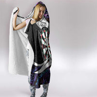 Personalized NZ Darts Hooded Blanket Paua Shell Maori Koru Whakairo - Purple LT7 - Polynesian Pride