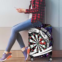 Personalized NZ Darts Luggage Cover Paua Shell Maori Koru Whakairo - Purple LT7 - Polynesian Pride