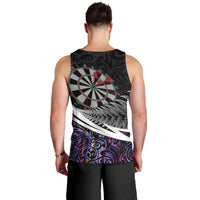Personalized NZ Darts Men Tank Top Paua Shell Maori Koru Whakairo - Purple LT7 - Polynesian Pride