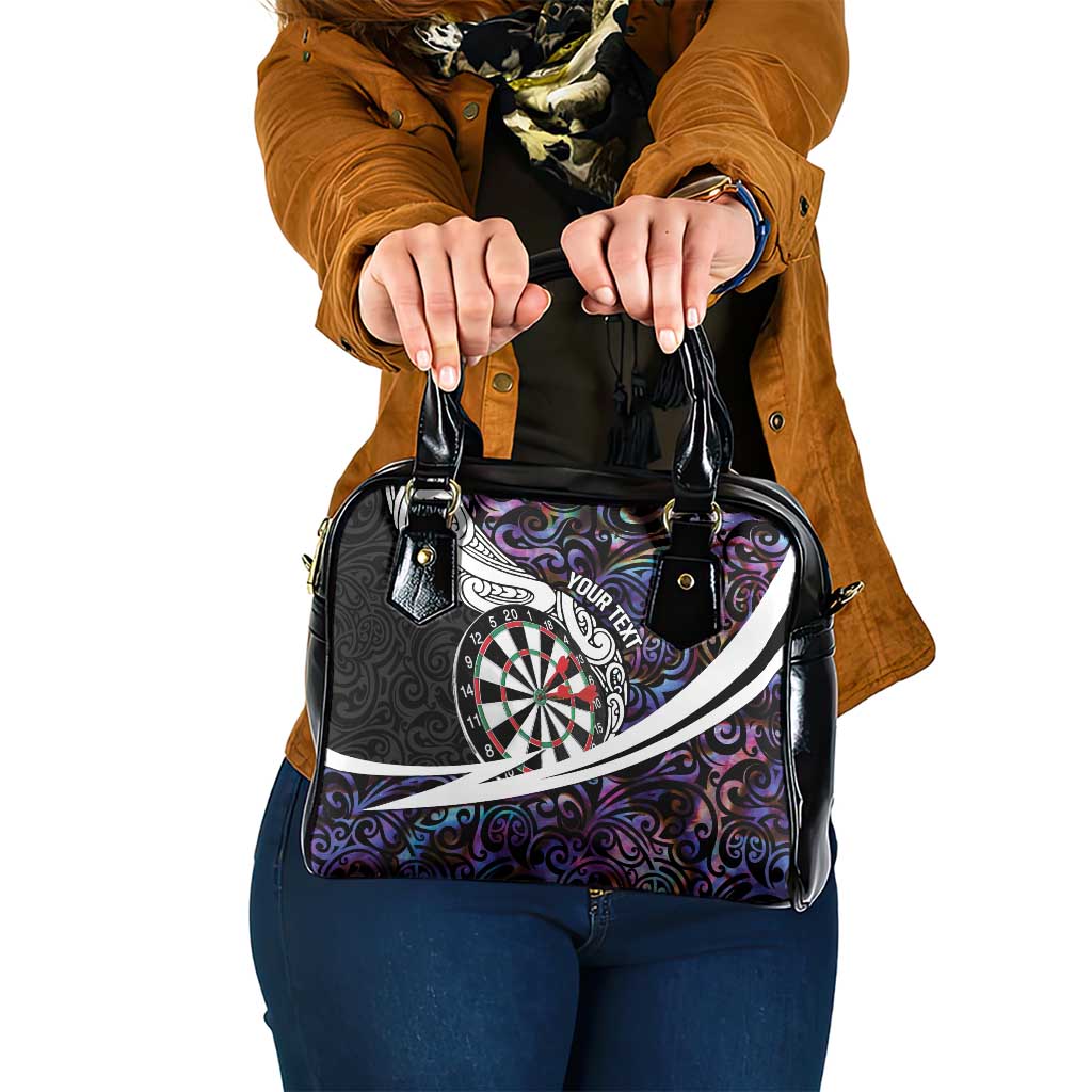 Personalized NZ Darts Shoulder Handbag Paua Shell Maori Koru Whakairo - Purple LT7 One Size Purple - Polynesian Pride