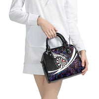 Personalized NZ Darts Shoulder Handbag Paua Shell Maori Koru Whakairo - Purple LT7 - Polynesian Pride