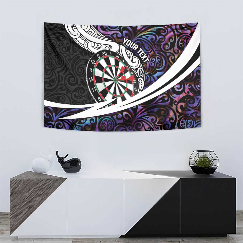 Personalized NZ Darts Tapestry Paua Shell Maori Koru Whakairo - Purple LT7 - Polynesian Pride
