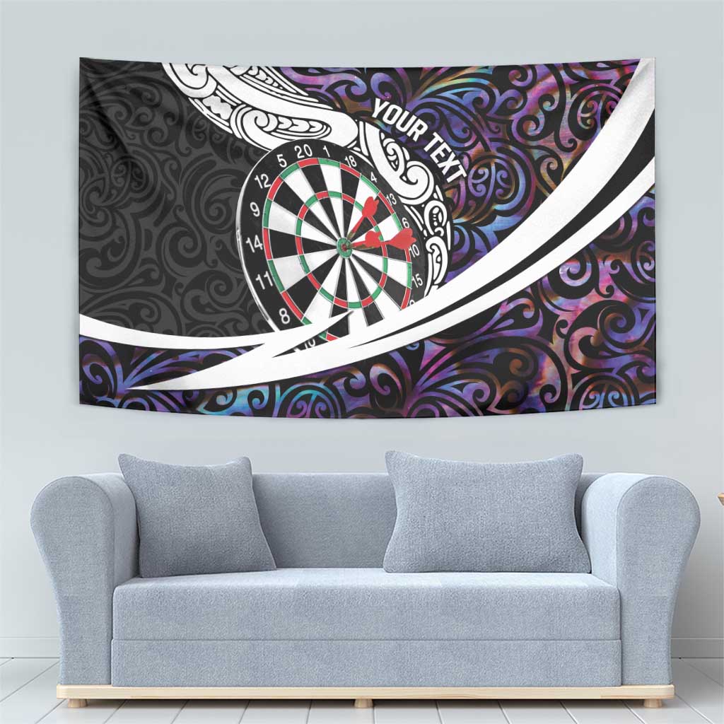 Personalized NZ Darts Tapestry Paua Shell Maori Koru Whakairo - Purple LT7 - Polynesian Pride