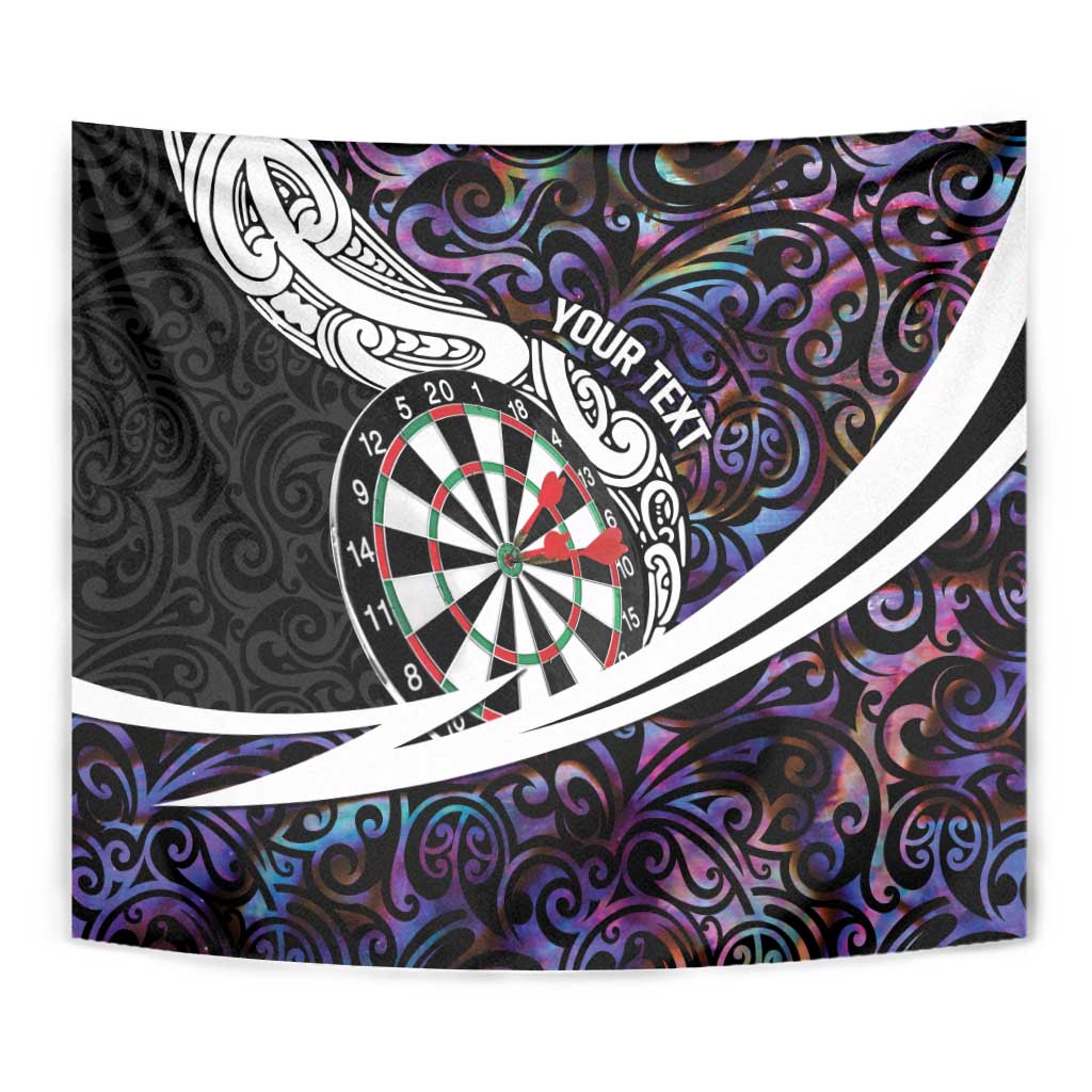Personalized NZ Darts Tapestry Paua Shell Maori Koru Whakairo - Purple LT7 - Polynesian Pride