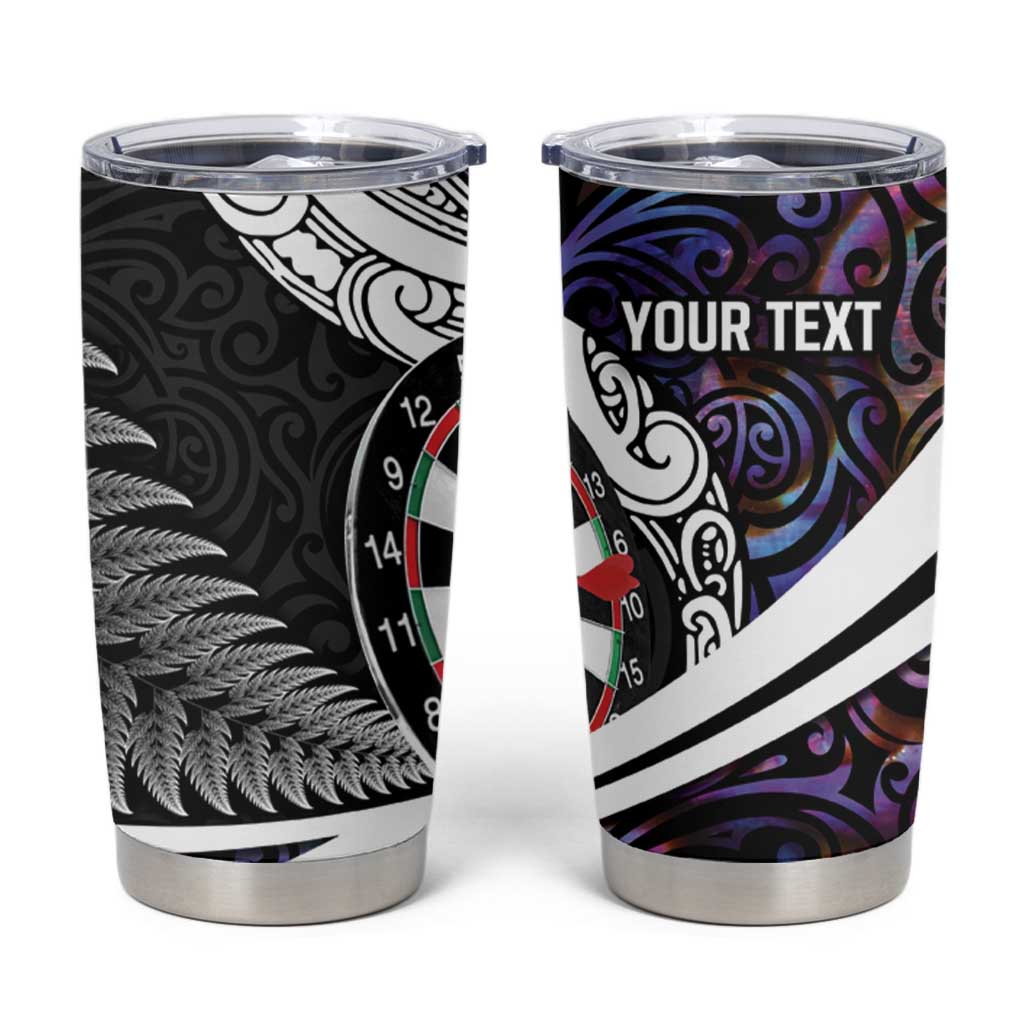 Personalized NZ Darts Tumbler Cup Paua Shell Maori Koru Whakairo - Purple LT7 Purple - Polynesian Pride