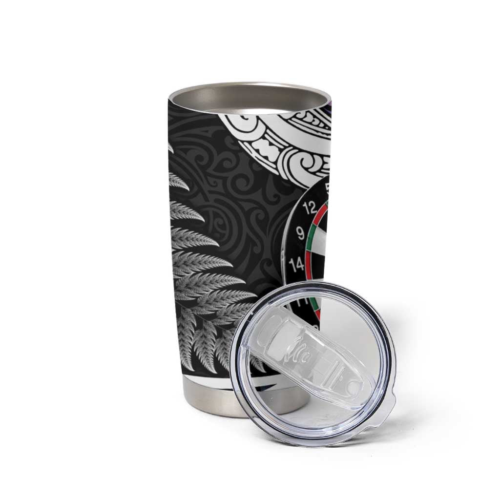 Personalized NZ Darts Tumbler Cup Paua Shell Maori Koru Whakairo - Purple LT7 - Polynesian Pride