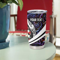Personalized NZ Darts Tumbler Cup Paua Shell Maori Koru Whakairo - Purple LT7 - Polynesian Pride