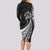 Personalised Polynesian Long Sleeve Bodycon Dress Bulldog With Polynesian Patterns LT7 - Polynesian Pride