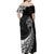 Personalised Polynesian Off Shoulder Maxi Dress Bulldog With Polynesian Patterns LT7 - Polynesian Pride