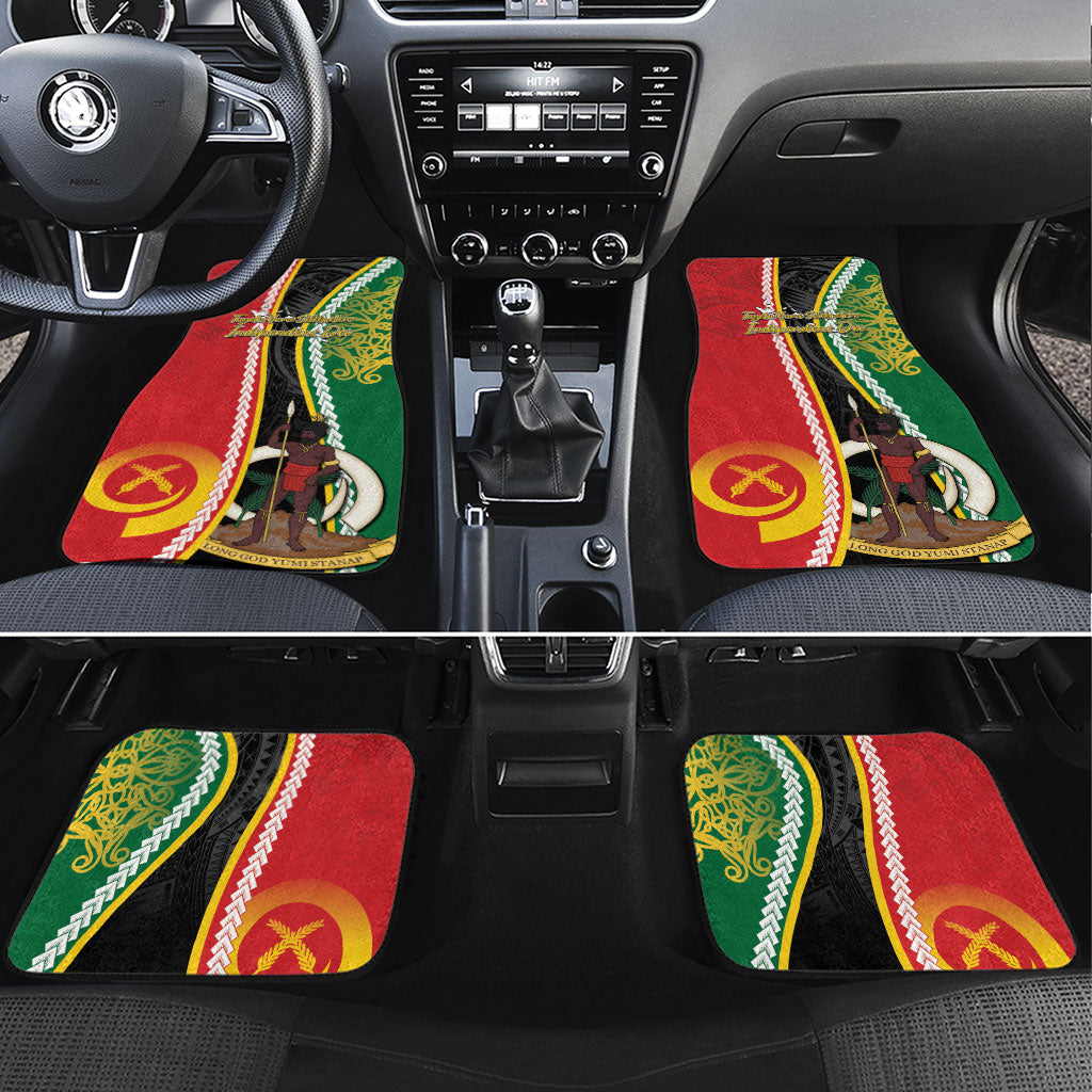 Ni-Vanuatu Indipendens Dei Celebretem Car Mats Yumi Yumi Yumi LT7 Set 4pcs Multicolor - Polynesian Pride