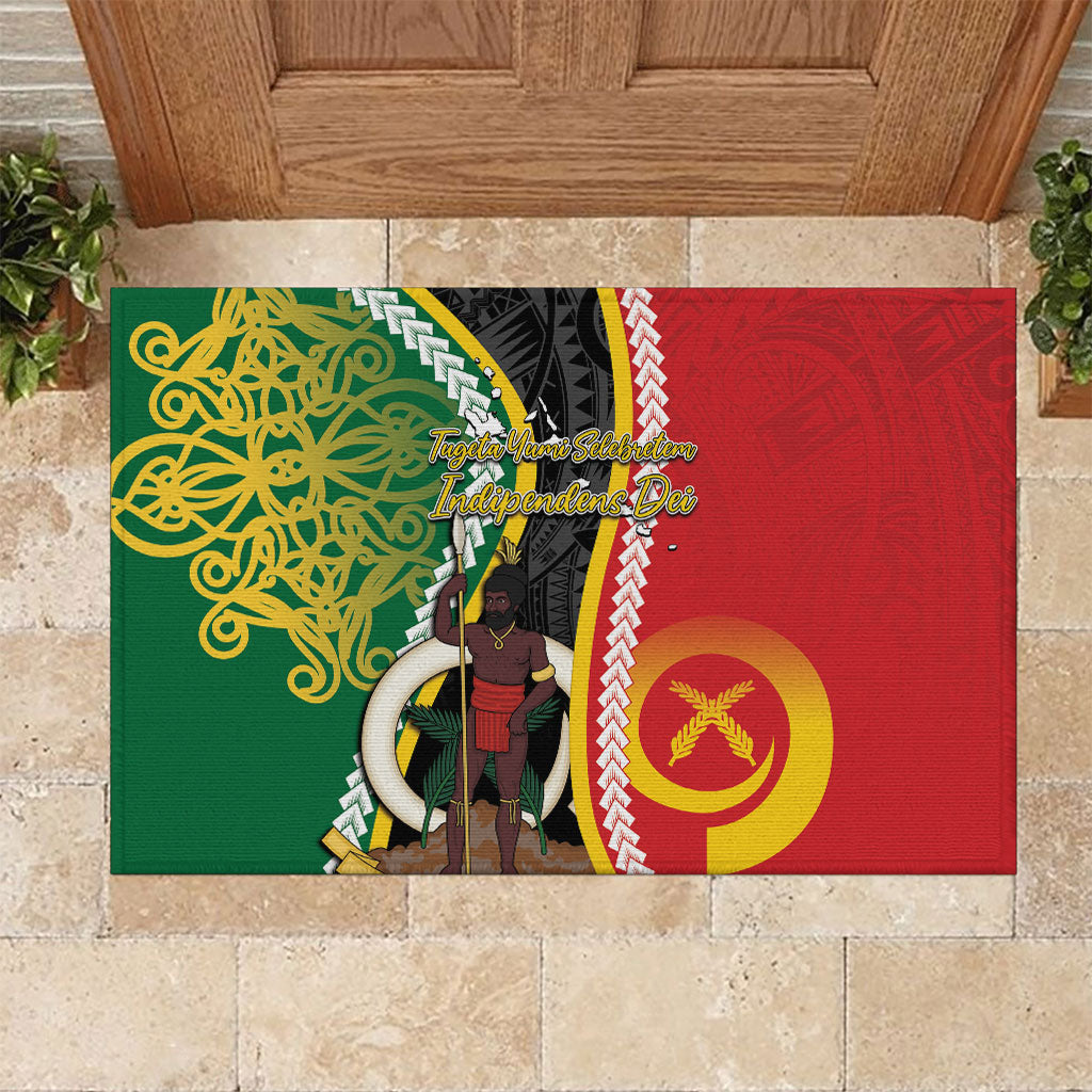 Ni-Vanuatu Indipendens Dei Celebretem Rubber Doormat Yumi Yumi Yumi LT7 Multicolor - Polynesian Pride