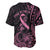 Polynesian Pink Power Baseball Jersey Breast Cancer Ribbon Turtle and Flowers