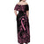 Polynesian Pink Power Family Matching Off Shoulder Maxi Dress and Hawaiian Shirt Breast Cancer Ribbon Turtle and Flowers