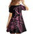 Polynesian Pink Power Family Matching Off Shoulder Short Dress and Hawaiian Shirt Breast Cancer Ribbon Turtle and Flowers