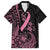 Polynesian Pink Power Family Matching Short Sleeve Bodycon Dress and Hawaiian Shirt Breast Cancer Ribbon Turtle and Flowers