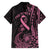 Polynesian Pink Power Family Matching Short Sleeve Bodycon Dress and Hawaiian Shirt Breast Cancer Ribbon Turtle and Flowers