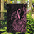 Polynesian Pink Power Garden Flag Breast Cancer Ribbon Turtle and Flowers