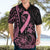 Polynesian Pink Power Hawaiian Shirt Breast Cancer Ribbon Turtle and Flowers